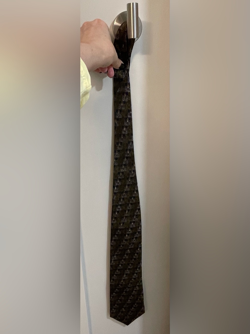 Vintage Tiziano Milano Blue & Olive Green Textured Narrow Tie